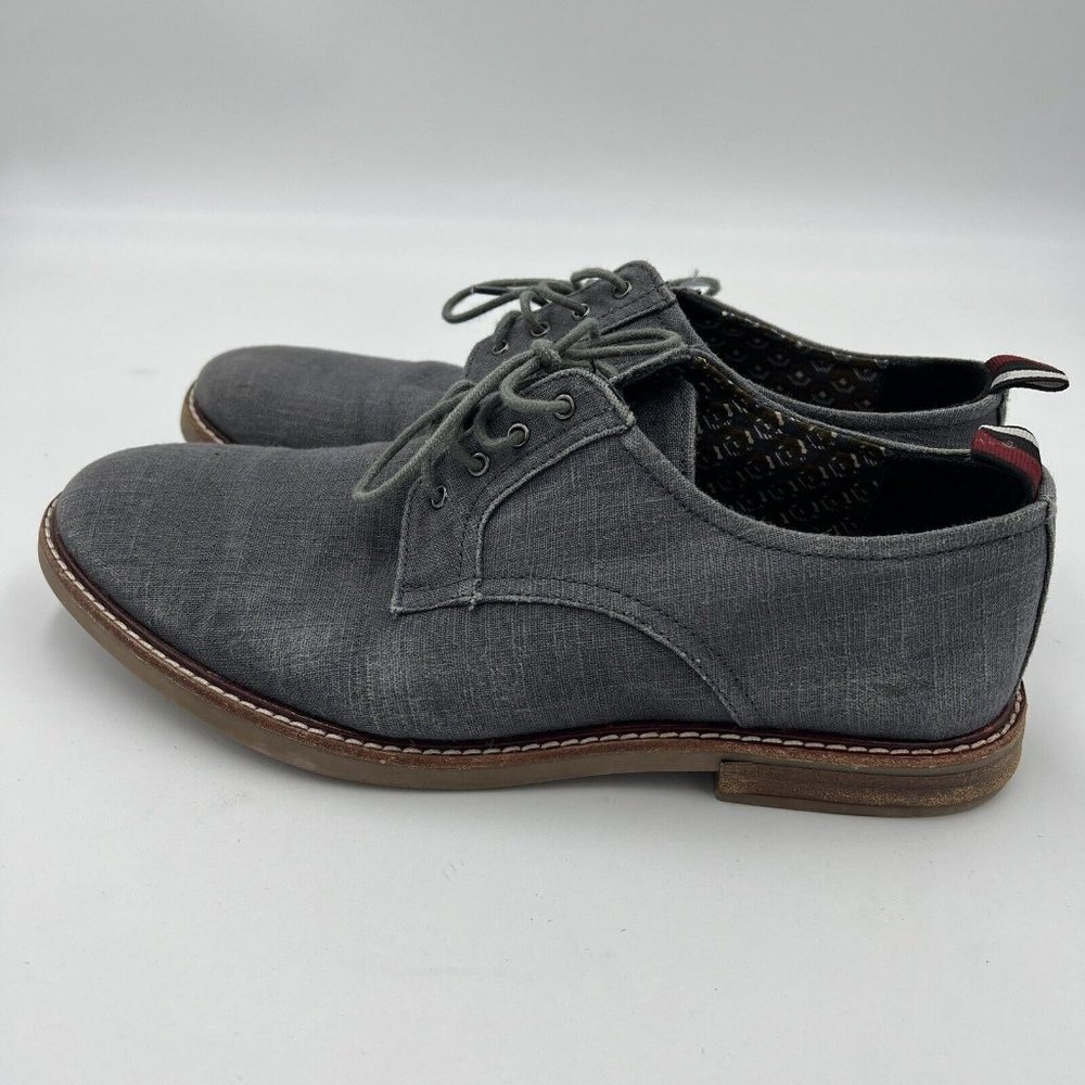 Men’s Ben Sherman Canvas Oxford Dress Shoes Blue Grey Size 10